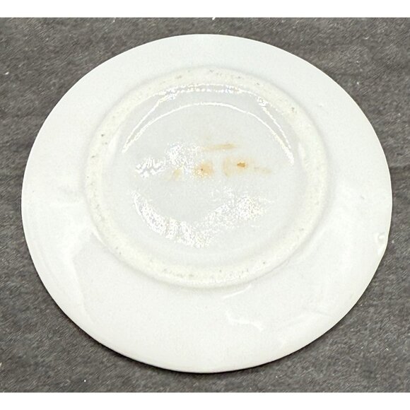 Miniature Decorative Tabby Cat With Flowers Bone China Plate With Gold Trim 2" - Picture 2 of 4